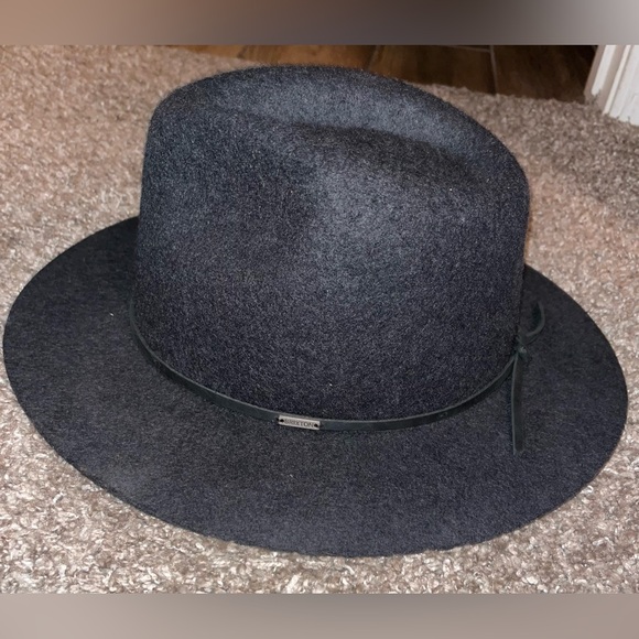 BRIXTON DARK GREY FEDORA HAT - Picture 5 of 8